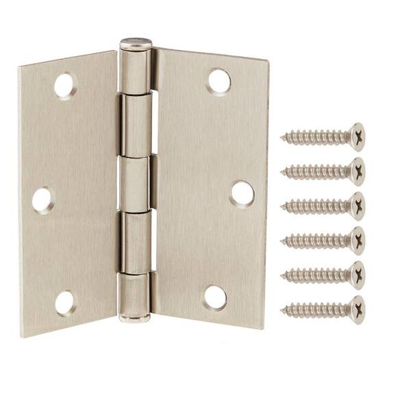 Everbilt - 24-Pack 3-1/2 in. Square Radius Satin Nickel Butt Door Hinge Value Pack