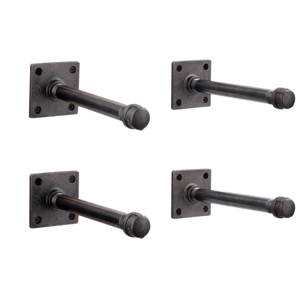 1/2 in. Black Pipe 8 in. L Wall Mounted Square Flange Shelf Bracket Kit (4-Pack) price history on PriceWatchPro