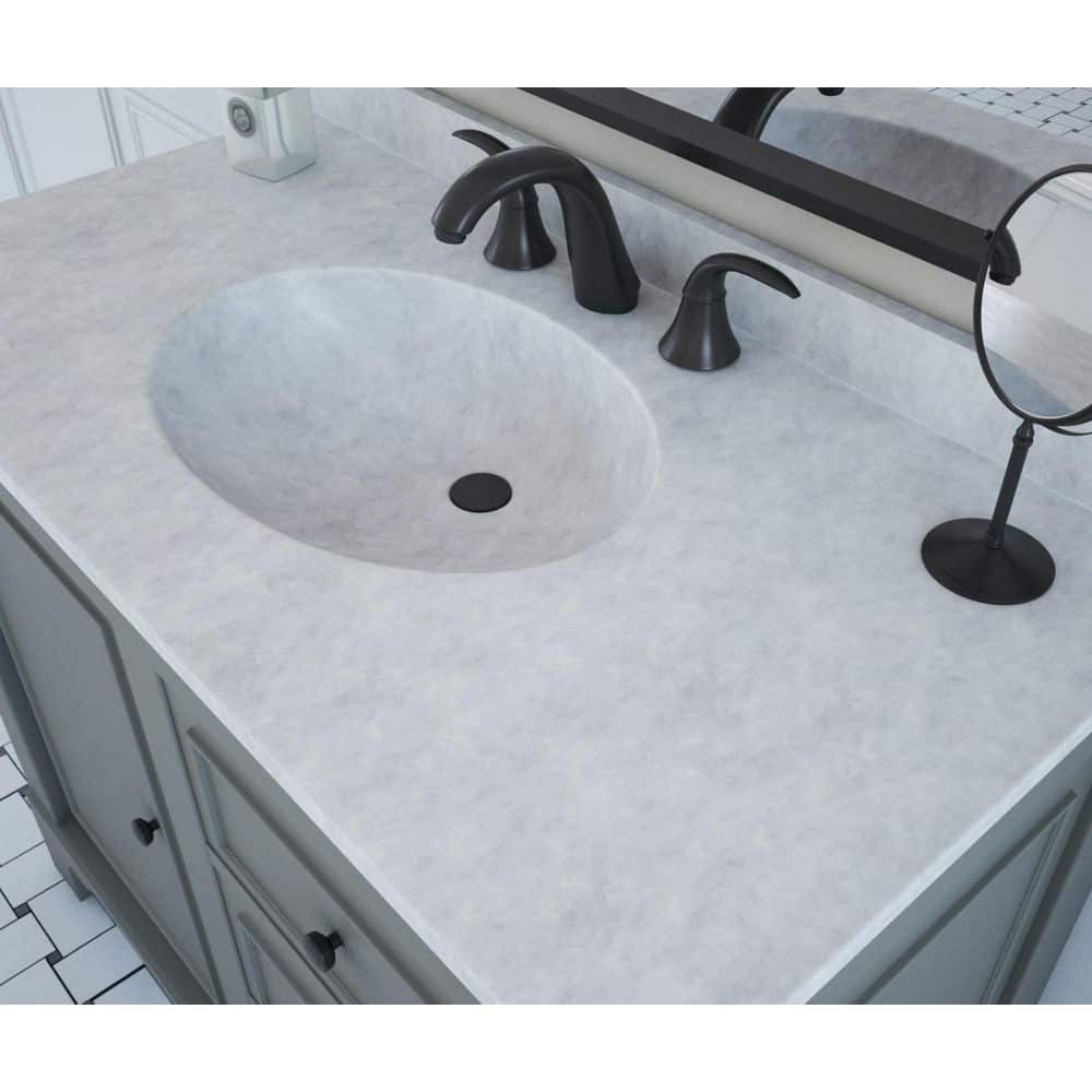 Ice Gray Solid Surface Single Sink Bathroom Vanity Top
