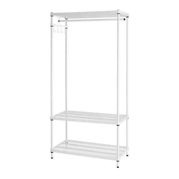 Design Ideas MeshWorks 3-Shelf Metal White Freestanding Clothing Unit