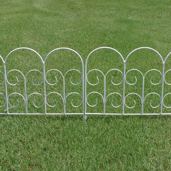 H White Wrought Iron Garden Fence, Wrought Iron Garden Fence Home Depot