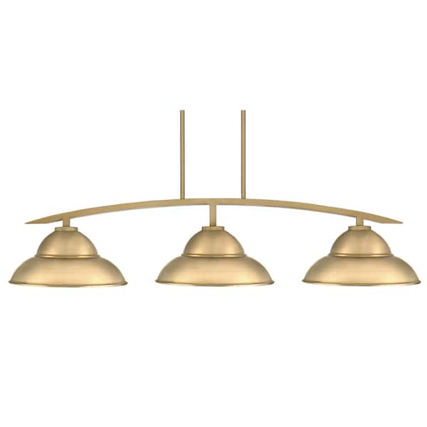 Unbranded Siena 3-Light, Brass Metal Shades, Linear Chandelier, Any room with Metal Shades, No Bulb Included