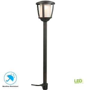 25-Watt Equivalent Low Voltage Black Integrated LED Outddoor Landscape Path Light with Frosted Inner Lens