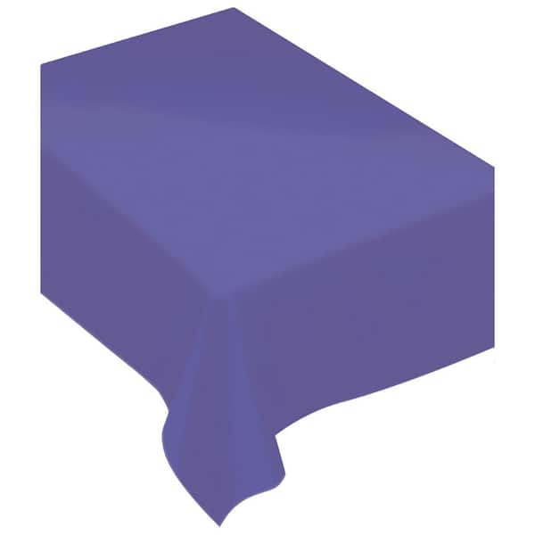 Amscan 60 in. x 80 in. New Purple Fabric Everyday Table Cover (2-Pack)