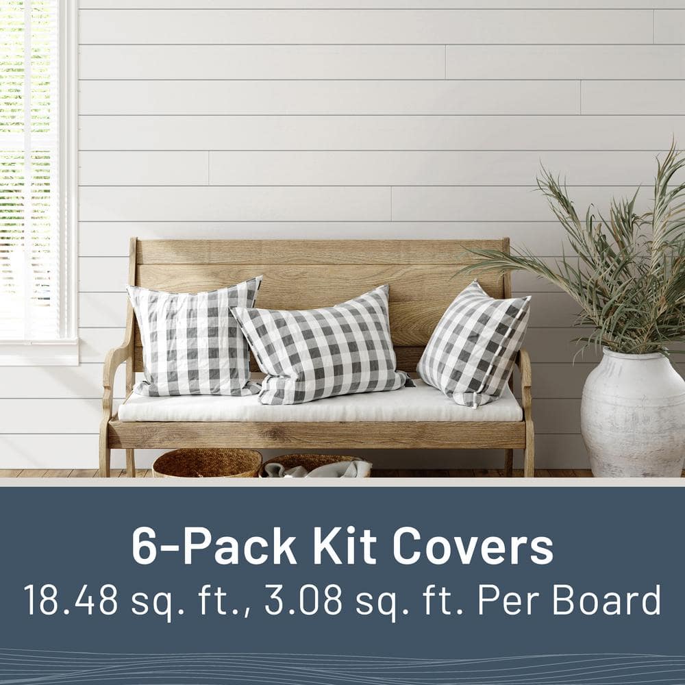 Farmhouse White Smooth Pine Shiplap Panels 96''