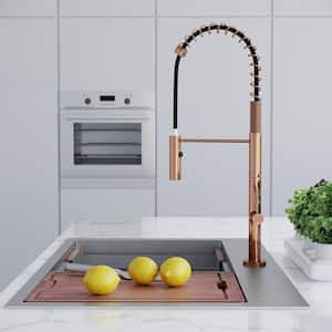 Chalet Single-Handle Pull-Down Sprayer Kitchen Faucet in Rose Gold