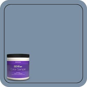8 oz. #S510-4 Jean Jacket Blue Eggshell Enamel Interior Paint & Primer Color Sample