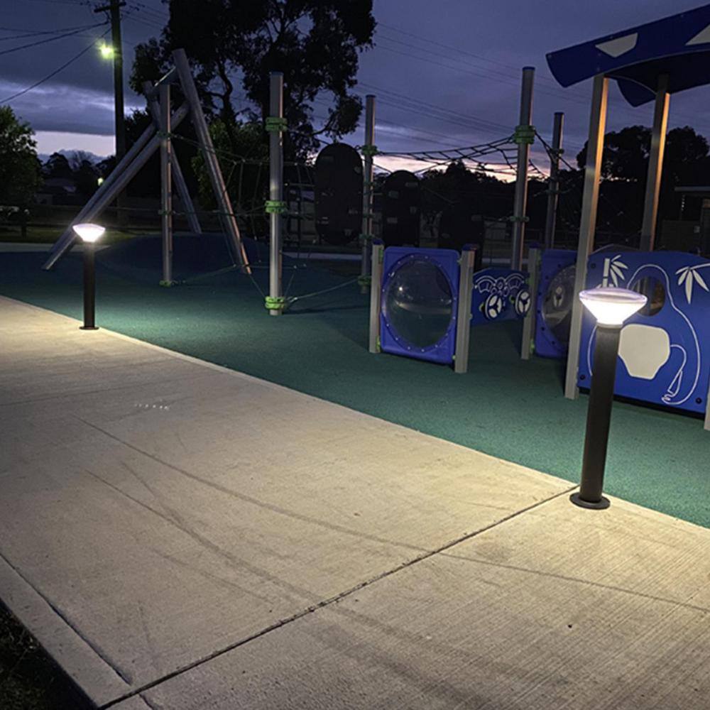 Solar Black LED Vandal Resistant Pathway Bollard Light