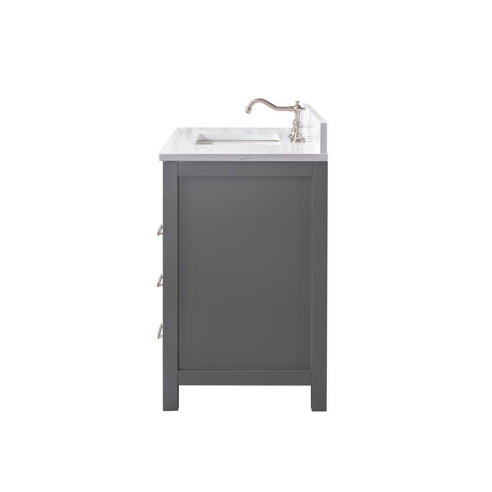 Jasper 42'' Gray Freestanding Bathroom Vanity with Carrara Top