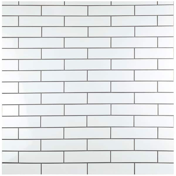 Merola Tile Metro Soho Glossy White 1 3 4 In X 7 3 4 In Porcelain Floor And Wall Subway Tile 1 Sq Ft Pack Fxlmshsw The Home Depot