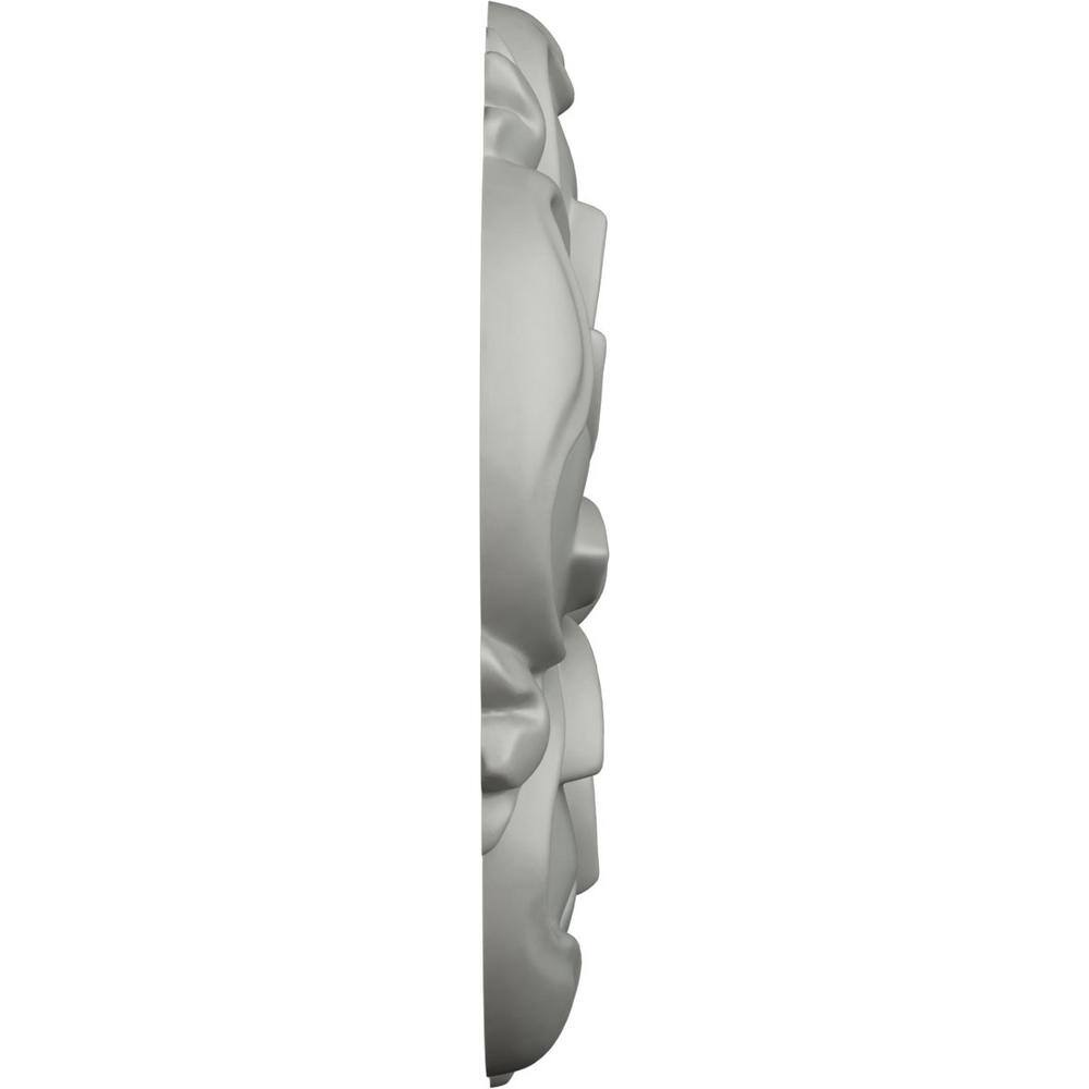Primed Gray Round Floral Rosette Accent Piece