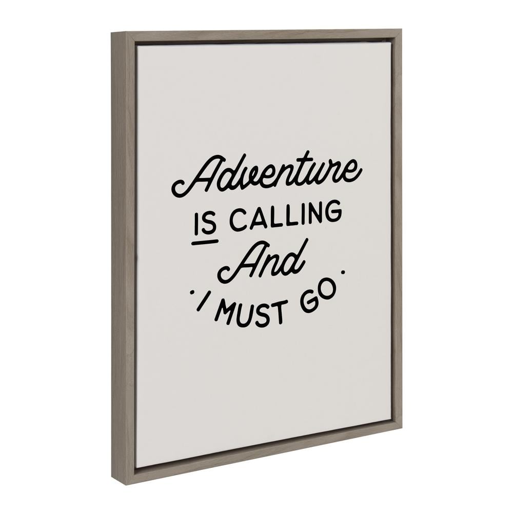 Adventure is Calling Black and White Canvas Motivational Print