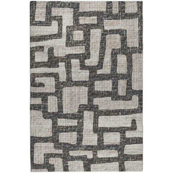 Dream Shag Premium Machine Washable Abstract ADS110 Gray 10 ft. x 14 ft. Area Rug