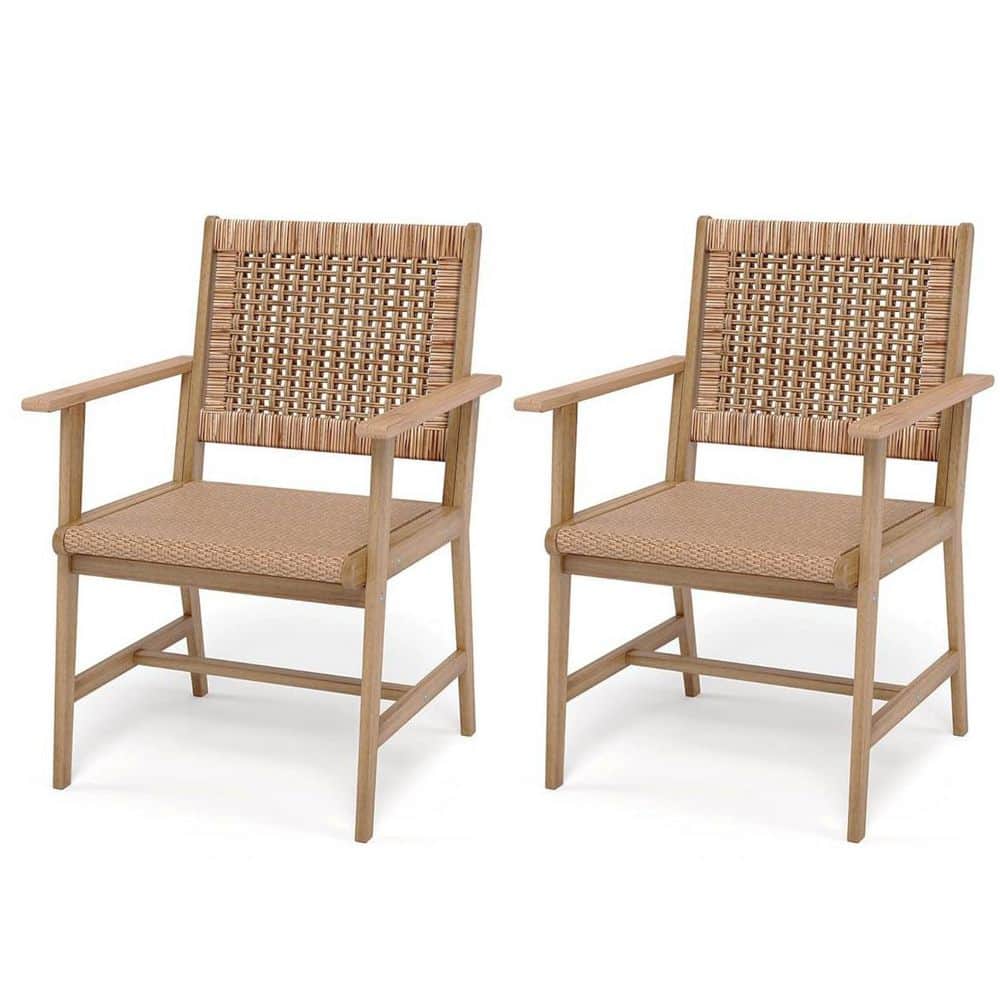 Gray-Brown Acacia Wood Outdoor Dining Chair (2-Pack) price history on PriceWatchPro
