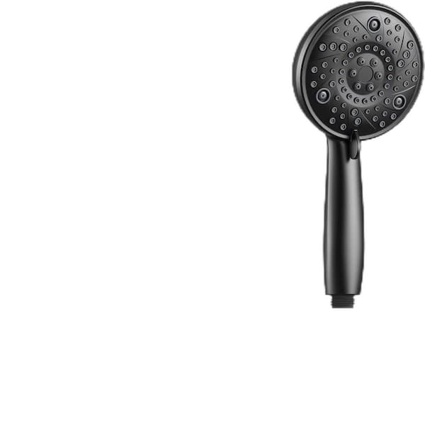 Unbranded Handheld Shower Head with On/Off Pause Switch 8-Spray Wall Mount Handheld Shower Head 1.75 GPM in ‎Matte Black