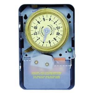 T1900 Series 20 Amp 24-Hour Mechanical Time Switch with Steel Indoor Enclosure - Gray