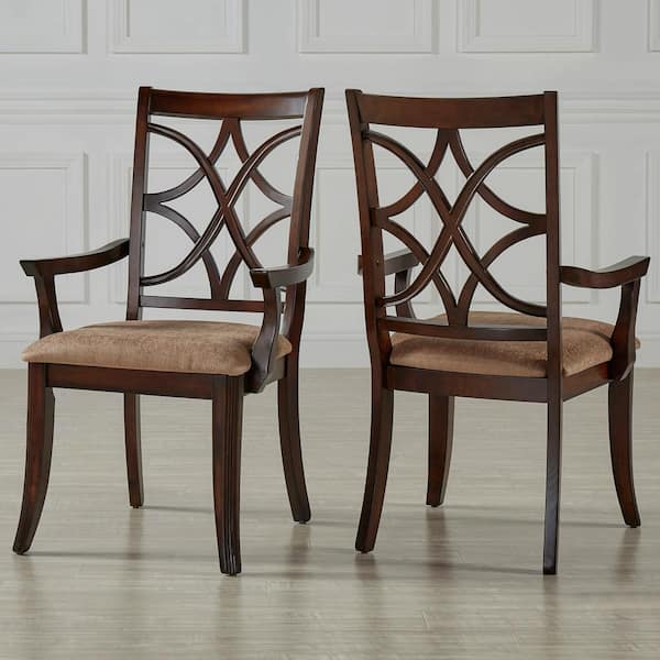 HomeSullivan Taupe Microfiber Arm Chairs (Set Of 2)