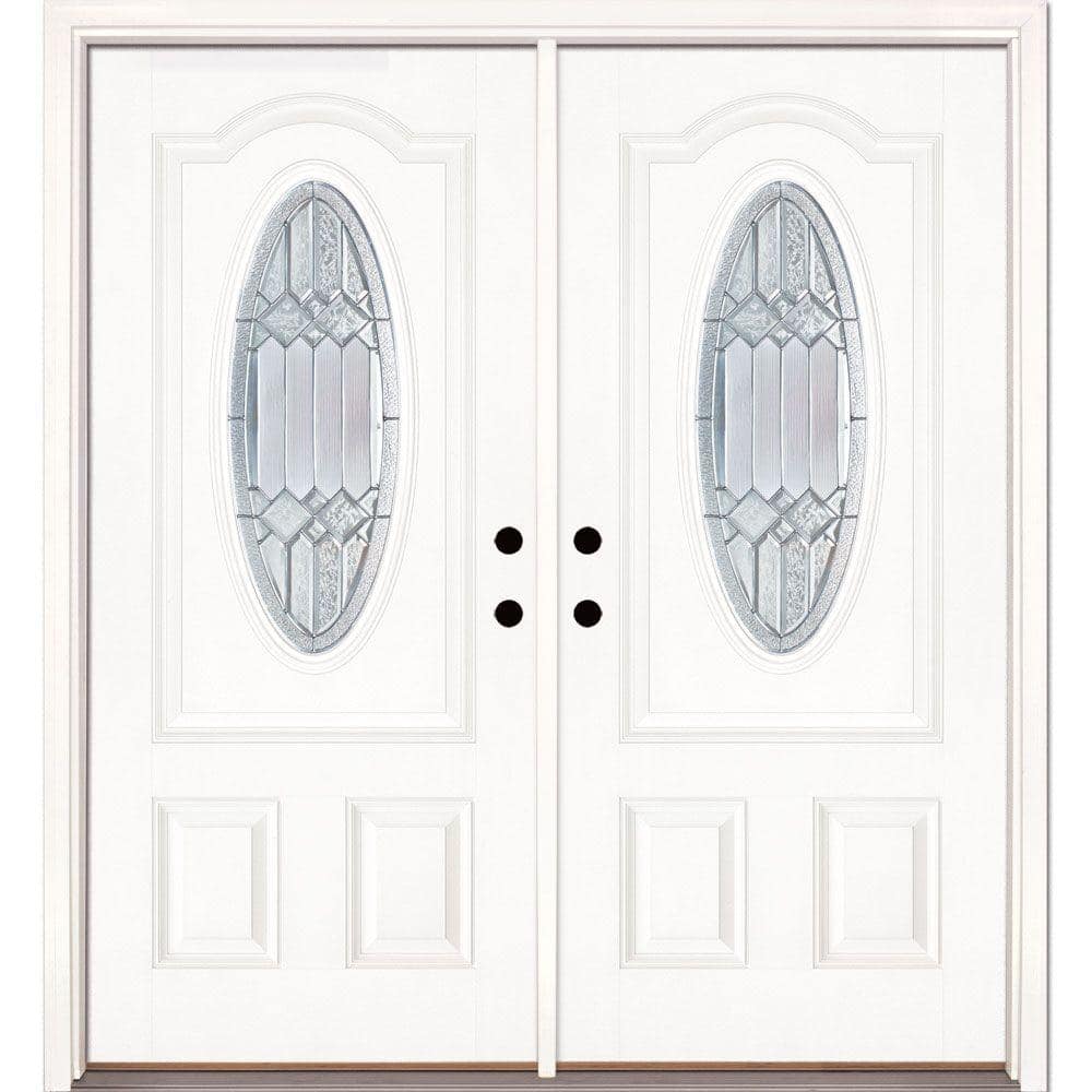 66 in. x 81.625 in. Mission Pointe Zinc 3/4 Oval Lite Unfinished Smooth Rig