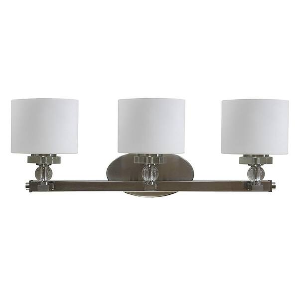 Cambridge 3-Light Satin Steel Bath Light