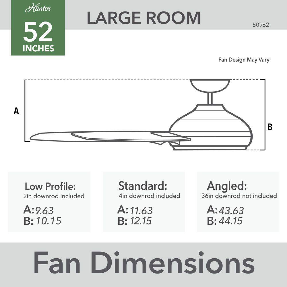 52" Premier Bronze 3-Blade Modern Ceiling Fan with Wall Control