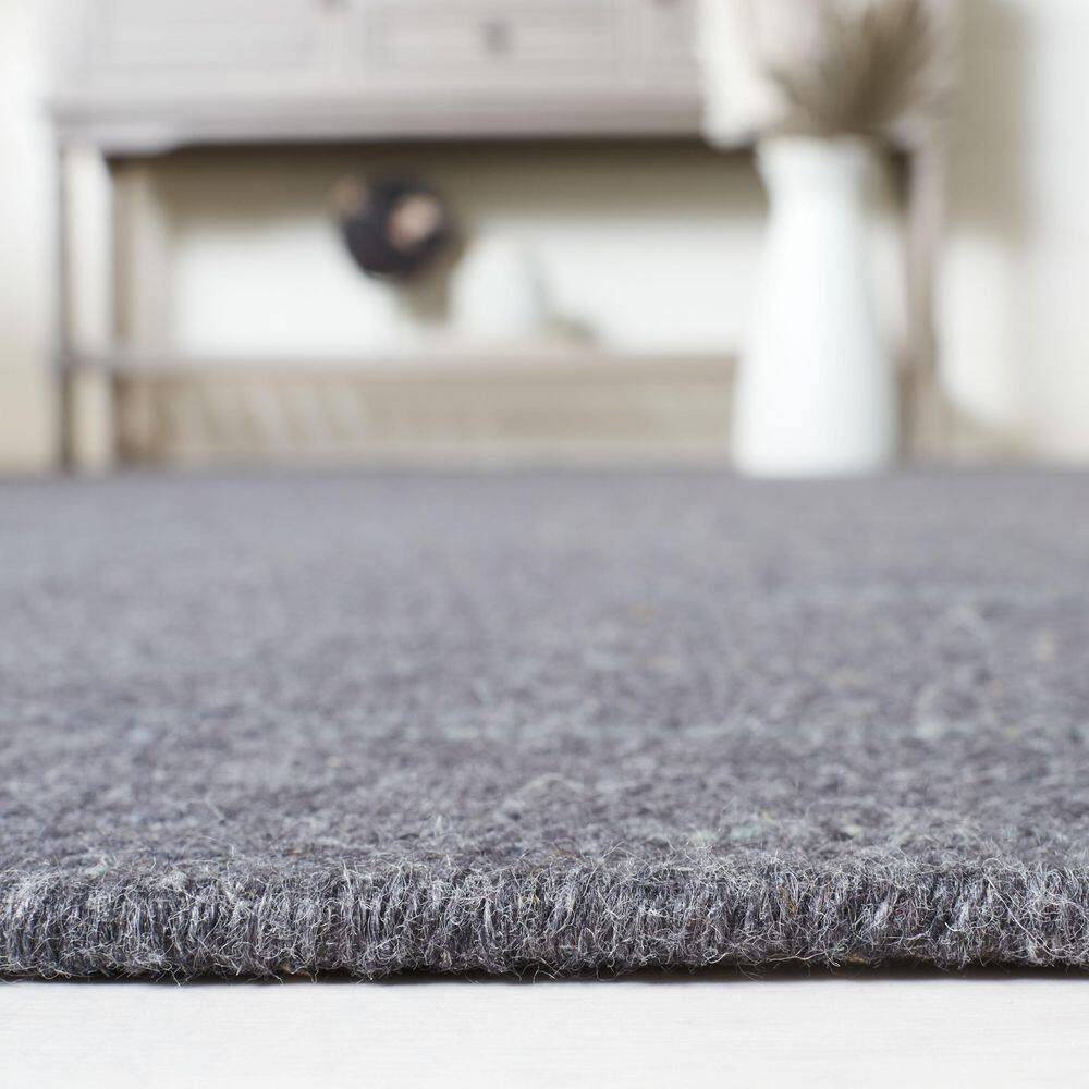 Handmade Dark Grey Wool 8' x 10' Flat Woven Area Rug