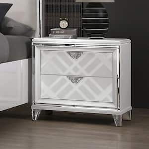 Rusconi 2-Drawer White Nightstand (28.5 in. H x 30.38 in. W x 17.75 in. D)
