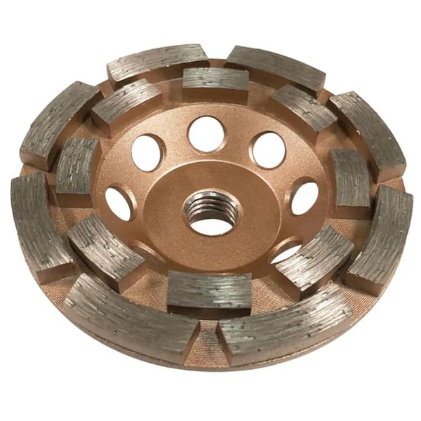 4 in. Diamond Grinding Wheel for Concrete and Masonry, 16 Double Row Turbo Segments, 5/8 in.-11 Threaded Arbor