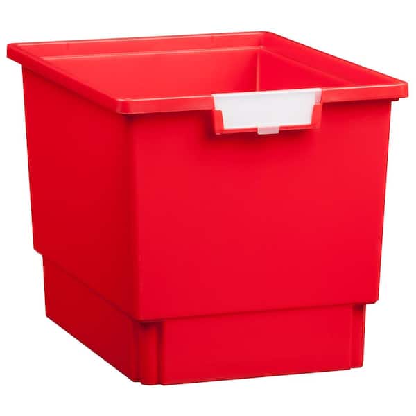 Unbranded 7.5 Gal. - Tote Tray - Slim Line 12 in. Storage Tray in Primary Red
