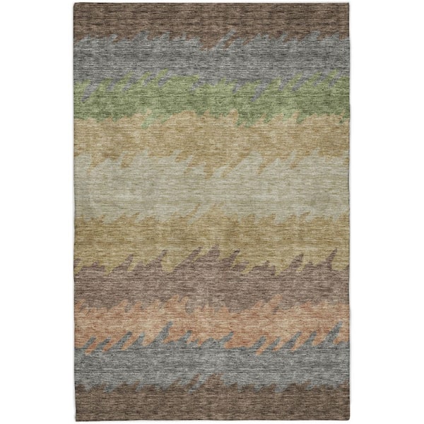 Dream Shag Premium Machine Washable Abstract ADS736 Chocolate 10 ft. x 14 ft. Area Rug