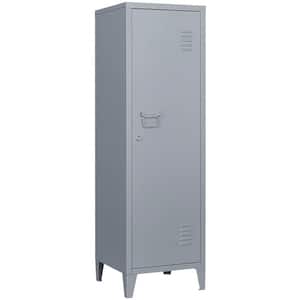 50" Storage Locker Cabinet Employee Lockers with 1 Door, Steel Lockers for Employees, Home Gym Office(Grey)