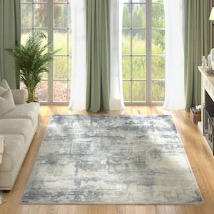 Grey 7 ft. 10 in. x 10 ft. 2 in. Wilton Collection Indoor Modern Abstract Area Rug