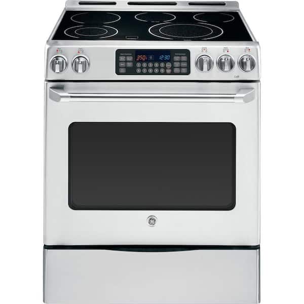 GE Cafe 30 in. 5.4 cu. ft. Electric Range with Self-Cleaning Convection Oven in Stainless Steel