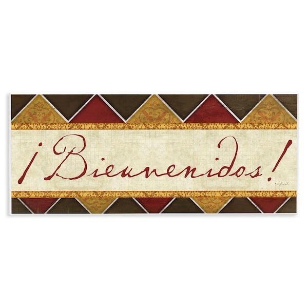 Stupell Industries Welcome Phrase Traditional by Jennifer Pugh Unframed Wall Plaque Typography Graphic Art Print 7 in. x 17 in.