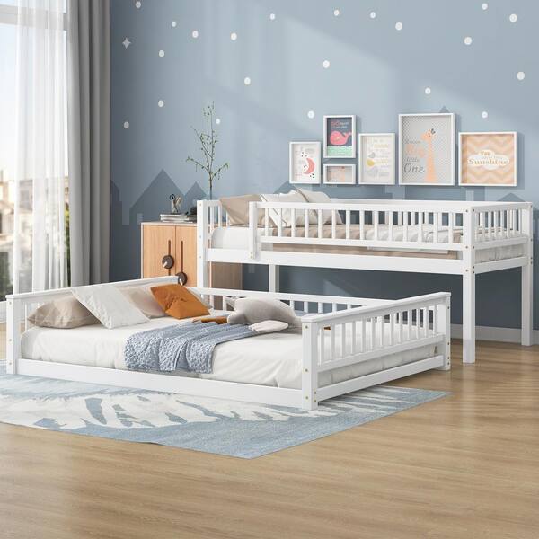 Harper & Bright Designs Detachable Style White Twin XL Over Queen