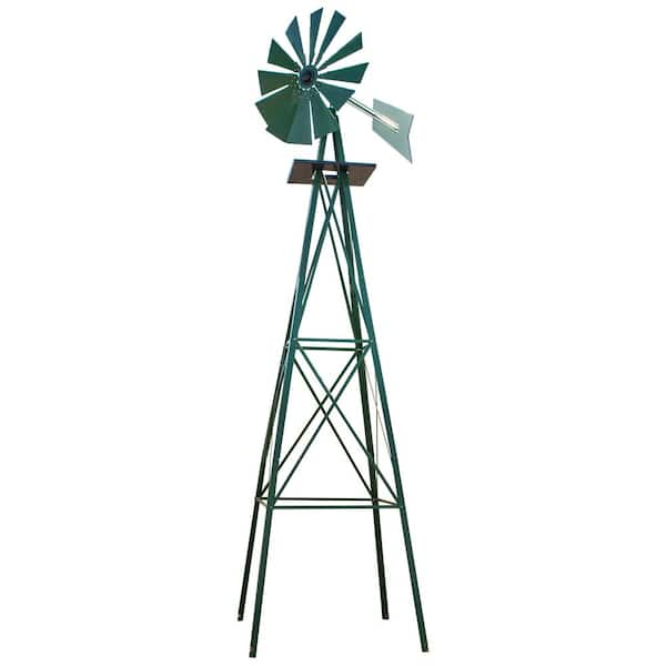 Sportsman 8 ft. Green Steel Classic Decorative Windmill