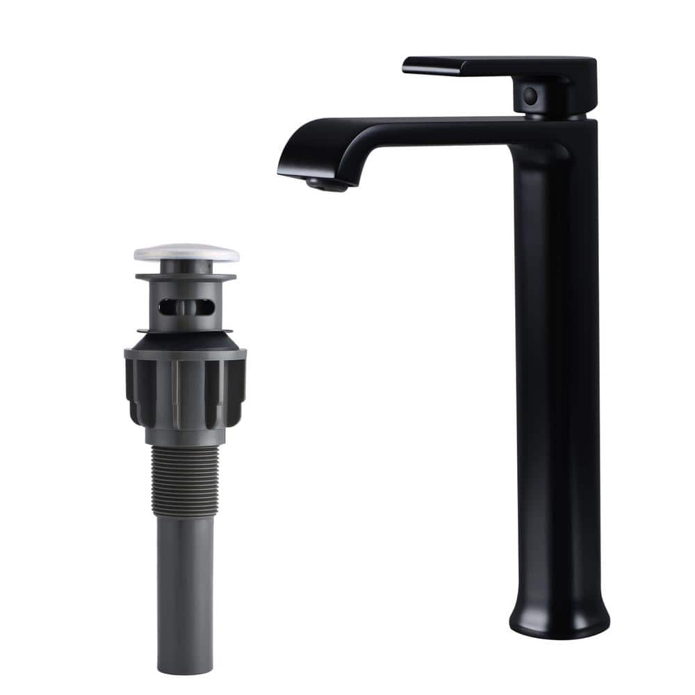 AIMADI Single Handle Single Hole Bathroom Faucet with Pop-Up Drain Modern Brass Bathroom Vanity ...