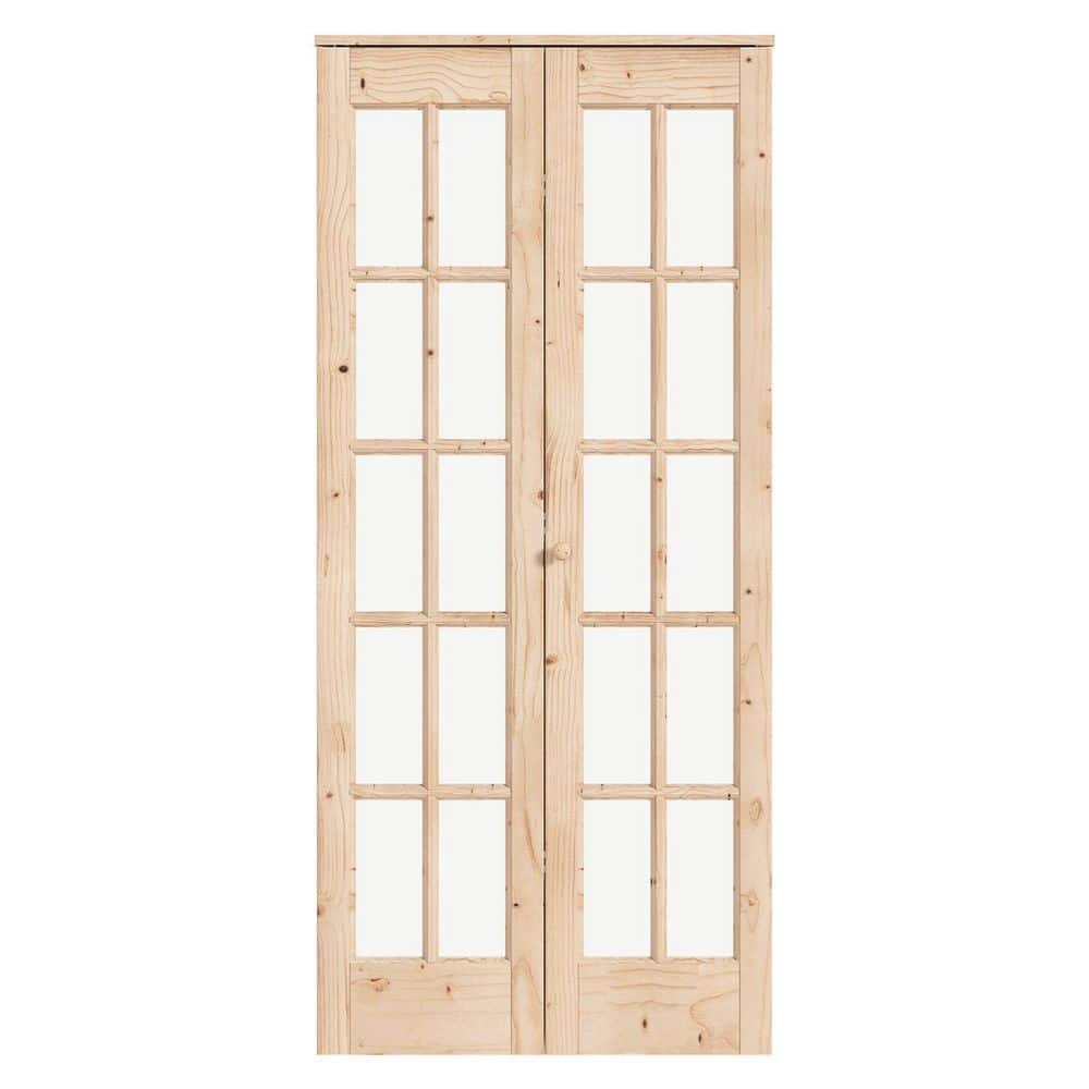 easelife 42 in. x 80 in. Pre Assembled Clear Glass Solid Core Wood