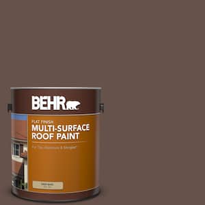 1 gal. #PPU5-18 Chocolate Swirl Flat Multi-Surface Exterior Roof Paint