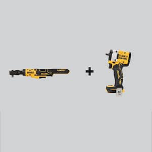 ATOMIC 20-Volt MAX Cordless 3/8 in. Ratchet and ATOMIC 20-Volt MAX Cordless Brushless 3/8 in. Impact Wrench (Tools-Only)