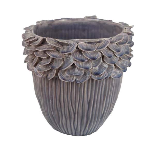 Morden Purple Indoor Ceramic Round Planter with Outdoor Compatibility (12.75 in. W x 12.8 in. H)