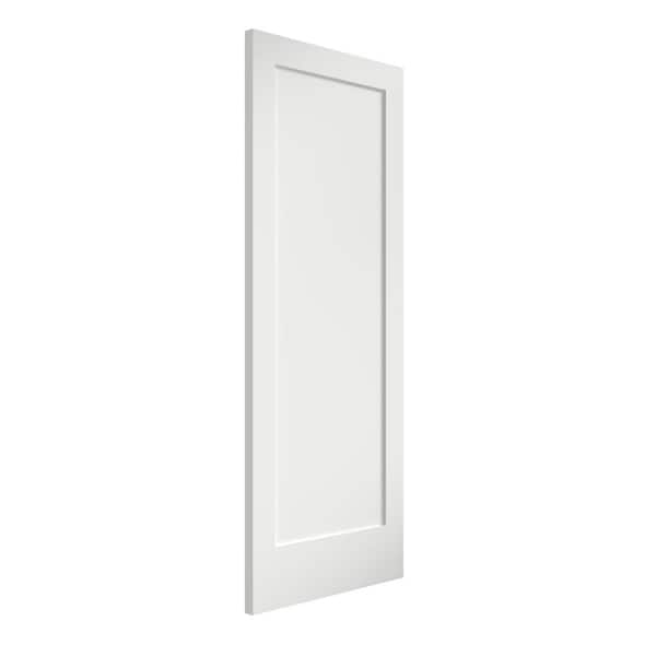 eightdoors 24 in. x 80 in. x 1-3/4 in. Shaker 1-Panel Solid Core Pine White Primed Wood Interior Door Slab