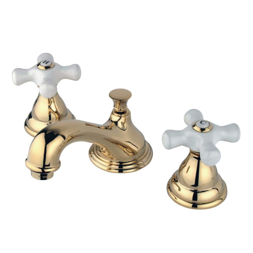 Kingston Brass Royale 8 in. Widespread 2-Handle Bathroom Faucet in Polished  Brass HKS5562PX - The Home Depot