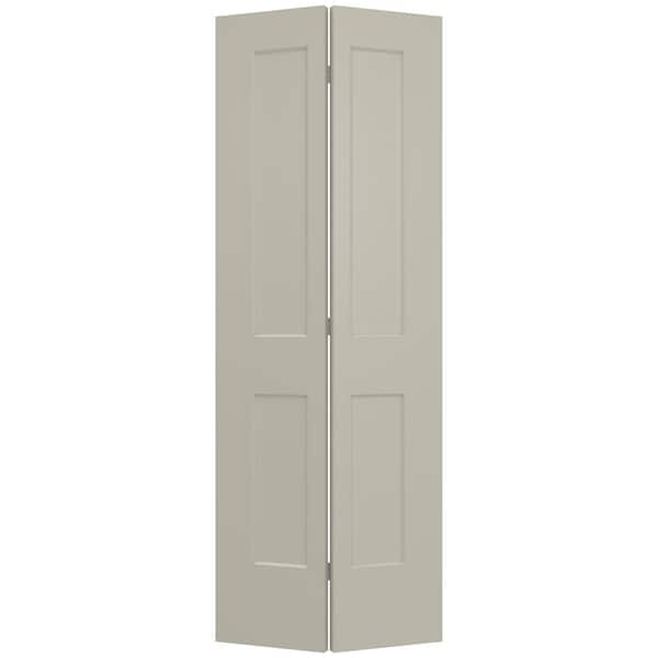 JELD-WEN 22 in. x 80 in. Smooth 2-Panel Primed Solid Core Molded Composite Interior Closet Bi-fold Door