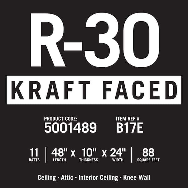 R-30 EcoBatt® Kraft Faced Fiberglass Insulation Batt 10