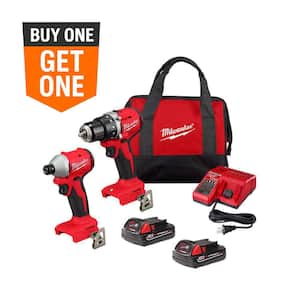 M18 18V Lithium-Ion Brushless Cordless Compact Drill/Impact Combo Kit (2-Tool) w/(2) 2.0 Ah Batteries, Charger & Bag