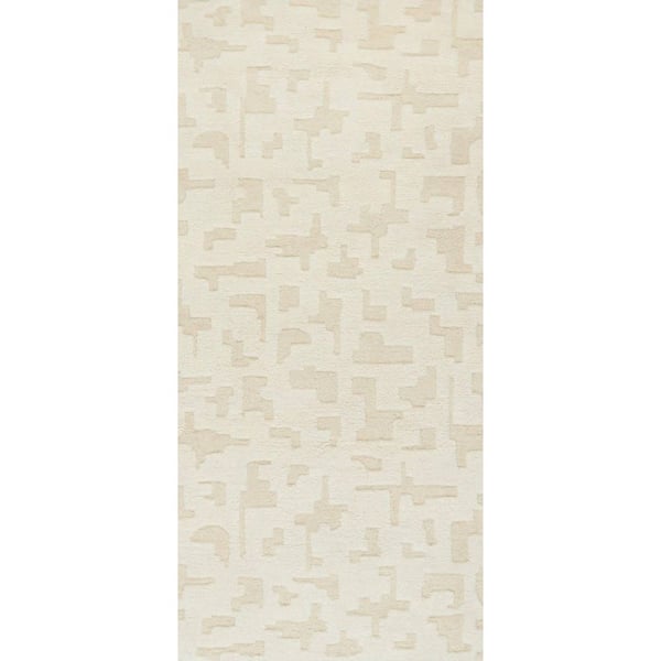3 ft. x 8 ft. Natural Alora Hand Knotted Wool Indoor Runner Rug