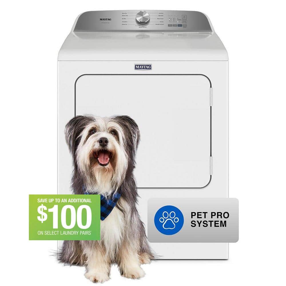 7.0 cu. ft. Vented Pet Pro Electric Dryer in White