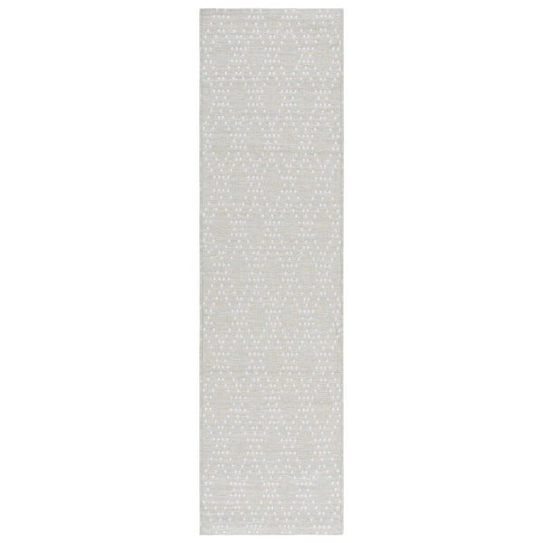 Sunset Light Green/Yellow 2 ft. x 8 ft. Geometric Diamond Indoor/Outdoor Runner Rug