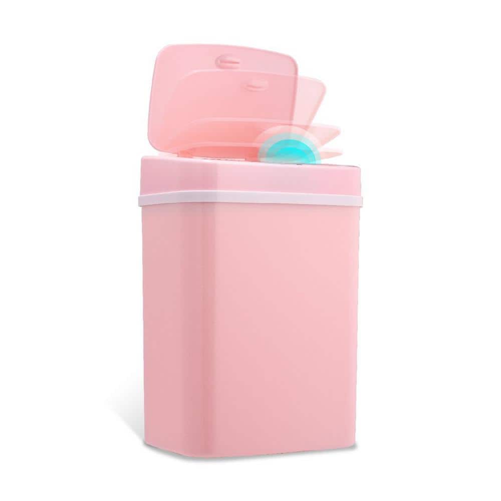 Pink 3.2 Gallon Touchless Plastic Trash Can