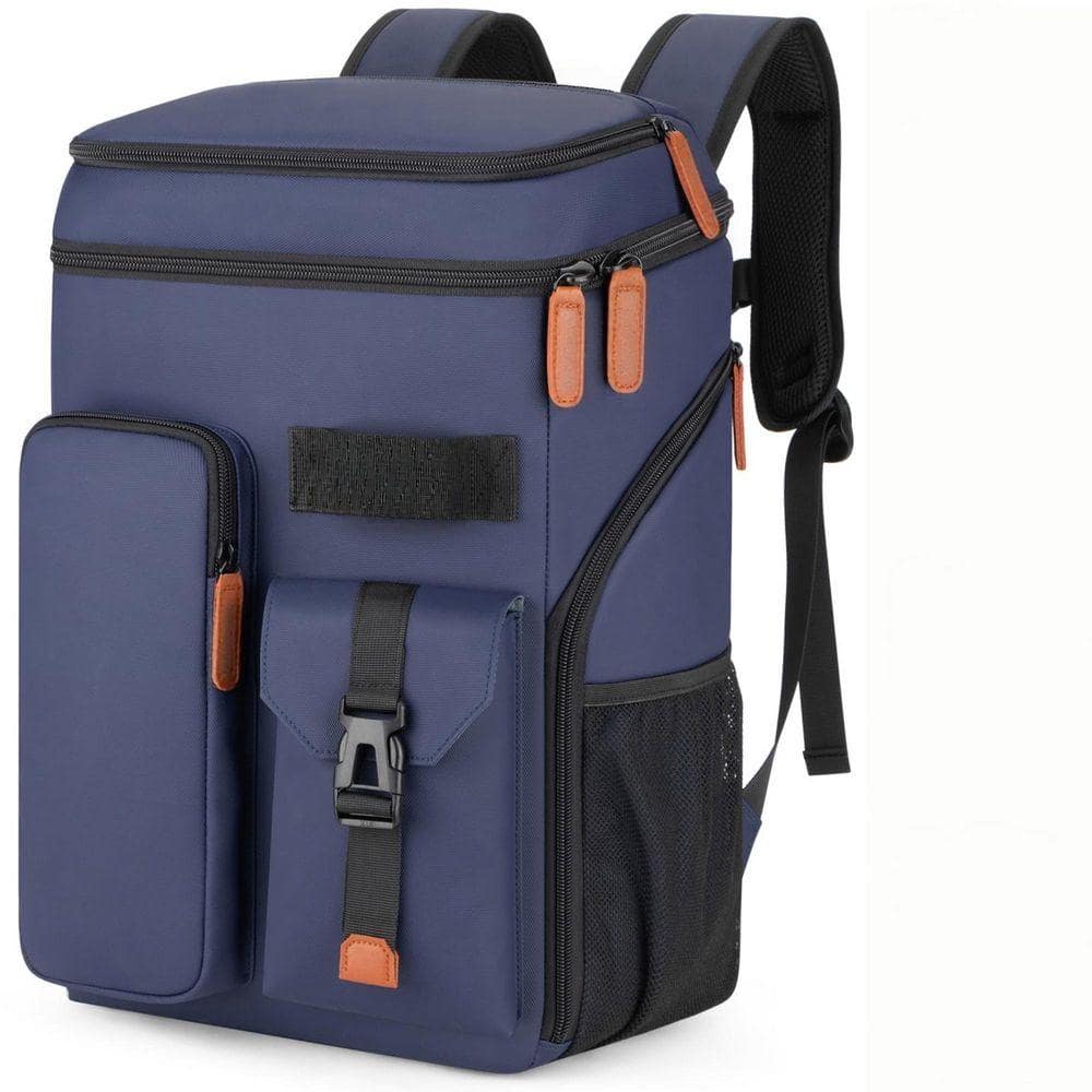 28.8 qt. Soft‑Side Leakproof Insulated Cooler Backpack, Multifunctional Lightweight Cooler Camping Beach Picnic, Blue